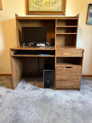 COMPUTER DESK W/HURCH AND ADJUSTABLE DESK CHAIR