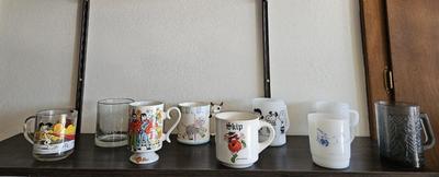 Lot of 9 Novelty Vintage Mugs and one Starbucks Coffee Cup