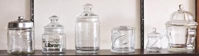 Lot of Six Vintage Jars With Lids