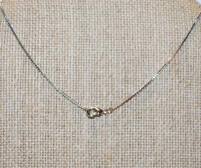 Cranberry Red Oval Stone PENDANT (1" x ½") with Full Surrounds on a Silver Tone Necklace Chain 18" L