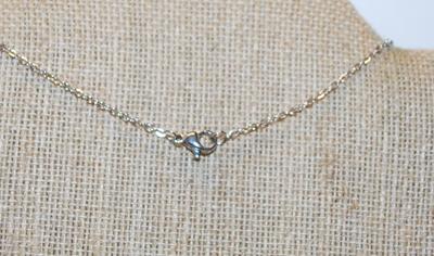 Crescent Moon & Stars PENDANT (¾" Diam.) on a Silver Tone Necklace Chain 18 L
