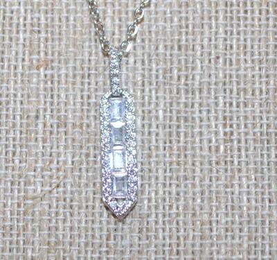 Clear Stones Parallelogram PENDANT (1¼