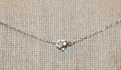 Rainbow Colored Double Hooked PENDANT (¾" x ¾") on a Silver Tone Necklace Chain 18" L