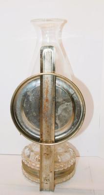 Vintage Oil Lamp with Chimney, Back Reflector and Wick 13" H