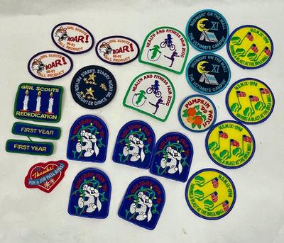 Girl Scouts GSUSA Activity patches lot - camping, overnights, Nut Sales, Rededication, etc