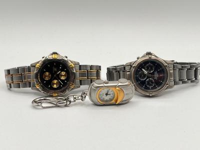LOT 304J: Men's Watches and Unique Car Watch on Keychain