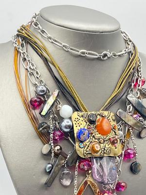 LOT 308J: Chunky, Funky and Fun! Necklaces and Earrings.
