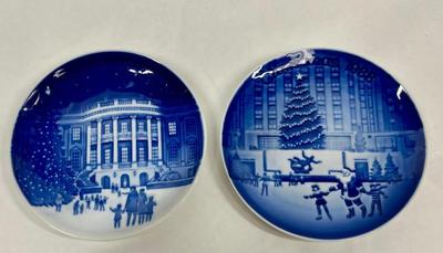 Christmas In America Collectible Plate Pair Bing & Grondahl