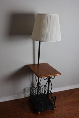 Floor Lamp Table with Magazie Rack