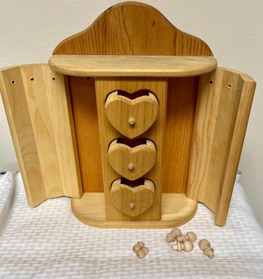 Large wood table top Jewelry chest or hang it on wall - decorate your way