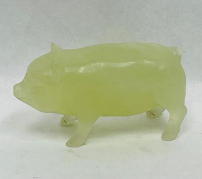Antique Carved Yellow Jade Pig