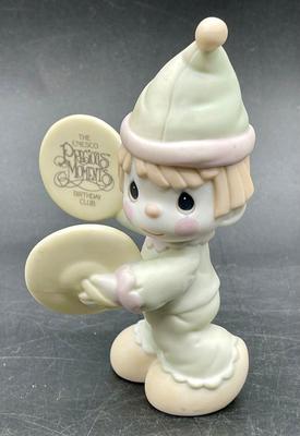 Precious Moments Clown with tambourines Enesco bisque china figurine