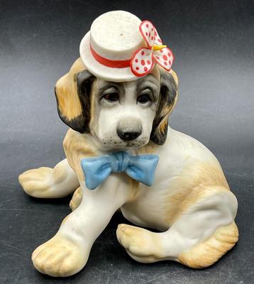 Big Top, The Circus Dog Cybis Saint Bernard w/hat Porcelain Figurine hand-painted