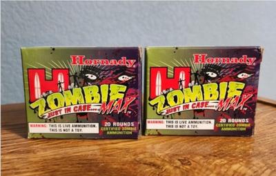 (2) Brand New Boxes Of HORNADAY 40 S&W Zombie Max 165 Grain Firearm Ammunition