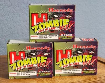 (3) Brand New Boxes Of HORNADY 40 S&W Zombie Max 165 Grain Firearm Ammunition