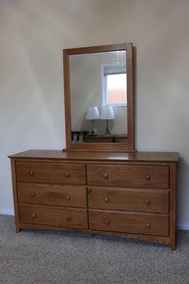 Six Drawer Dresser with Mirror