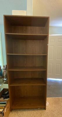 Large Five Shelf Particleboard Bookcase