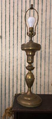 Vintage Brass Lamp, No Shade