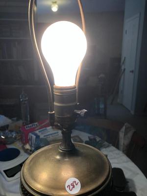 Vintage Brass Lamp, No Shade