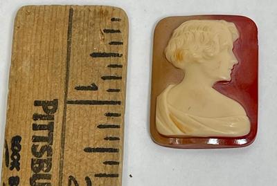 Acrylic Resin Vintage Rectangular Cameo