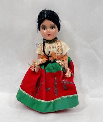Vintage Composition 9" Mexican Folklore Lady Doll