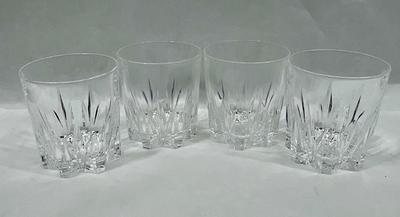four Royal Crystal Lowball Glasses Double Old Fashioned
