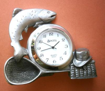 SEAGULL Pewter Desk Clock