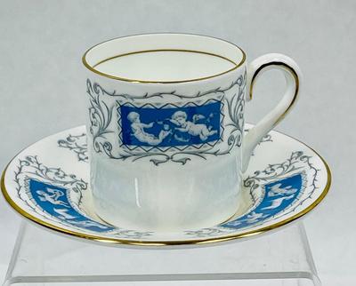 Vintage Coalport Revelry Blue Demitasse Cup & Saucer