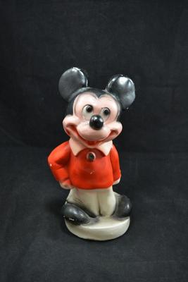 Vintage Plaster of Paris Mickey Mouse Coin Bank, Mexico 11.5" Tall