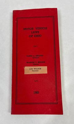 Book 1963 Motor Vehicle Laws of Ohio