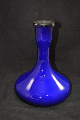 Cobalt Blue Hand Blown Vase/Decanter w/ Stopper 15.5” Tall