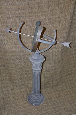 Well-Weathered Aluminum & Brass Armillary Sphere 39” Tall