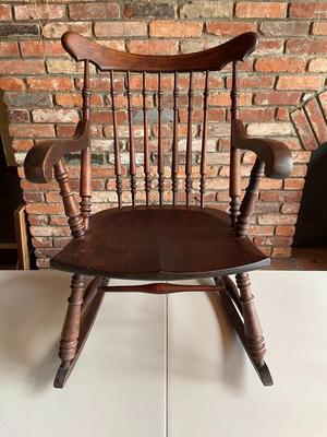 SIKES of Buffalo NY Antique Oak Rocking Chair