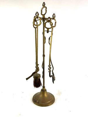 1120 Vintage Brass Fireplace Tools