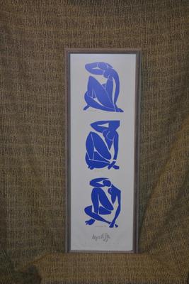 Framed Matisse 52 “Blue Nude” Print 37.5”x13.5”