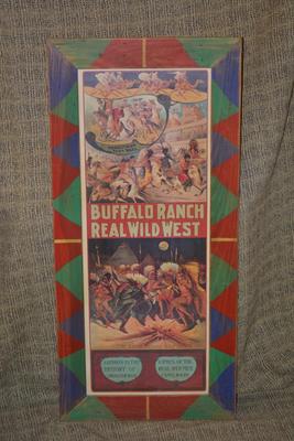 Vintage Buffalo Ranch Real Wild West Poster in Hand Painted Wood Frame
