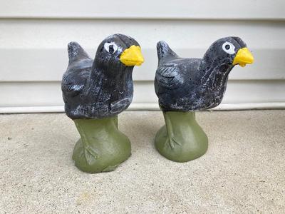 LOT 81: Cement Hen and Baby Chicks