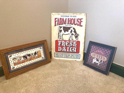 LOT 91: Farmhouse / Dairy Signs and Wall Hangings