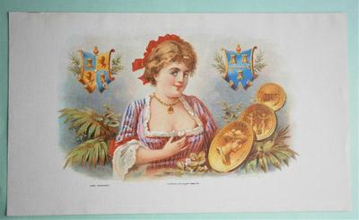 "ISABELLA" Inner Lid Cigar Box Label, form early 1900's