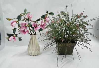 Pair of Artificial Flower Arrangements