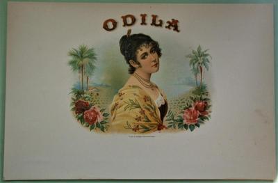 "ODILA" Inner Lid Cigar Box Label, form early 1900's