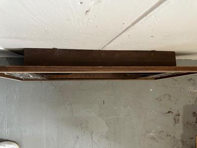 VINTAGE WALL SHELF WITH MIRRORED BACK