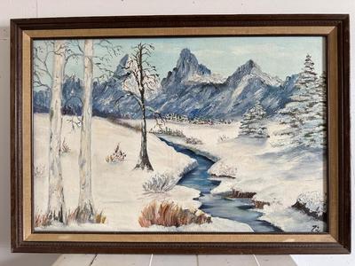 FRAMED OIL ON CANVAS