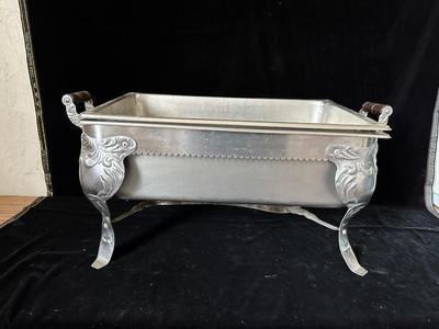 2 CHAFING DISHES AND ELECTRIC PERCOLATOR W/SPIGOT