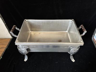 2 CHAFING DISHES AND ELECTRIC PERCOLATOR W/SPIGOT
