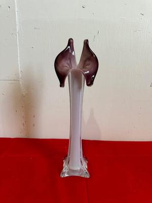 HAND BLOWN CALA LILLY GLASS VASE