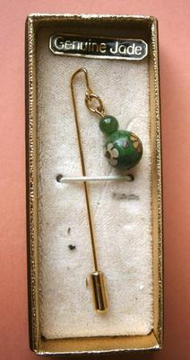 Genuine Decorated Jade Stick Pin
