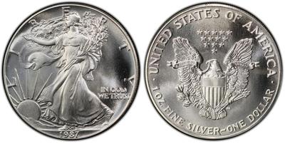 1987 Silver American Eagle - BU - Qty 5