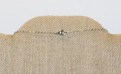 Deep Green Emerald Style Cut Stone PENDANT (1¼" x ¾") + Full Clear Stones Surround + Basket Setting on a Silver Tone Necklace...
