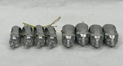 Vintage Pewter Pig Piggy Napkin Rings 8 total
